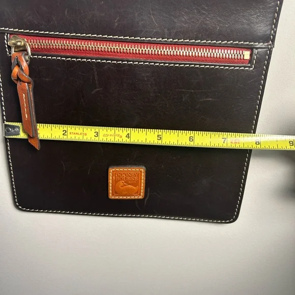 Dooney & Bourke Chocolate Brown and Red Accent Crossbody leather Bag like new! - Picture 11 of 12